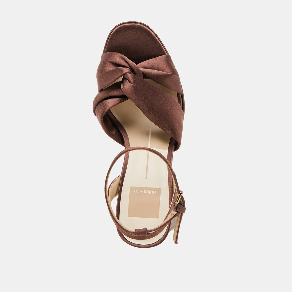 PARLO HEELS MID BROWN SATIN | Dolce Vita Women