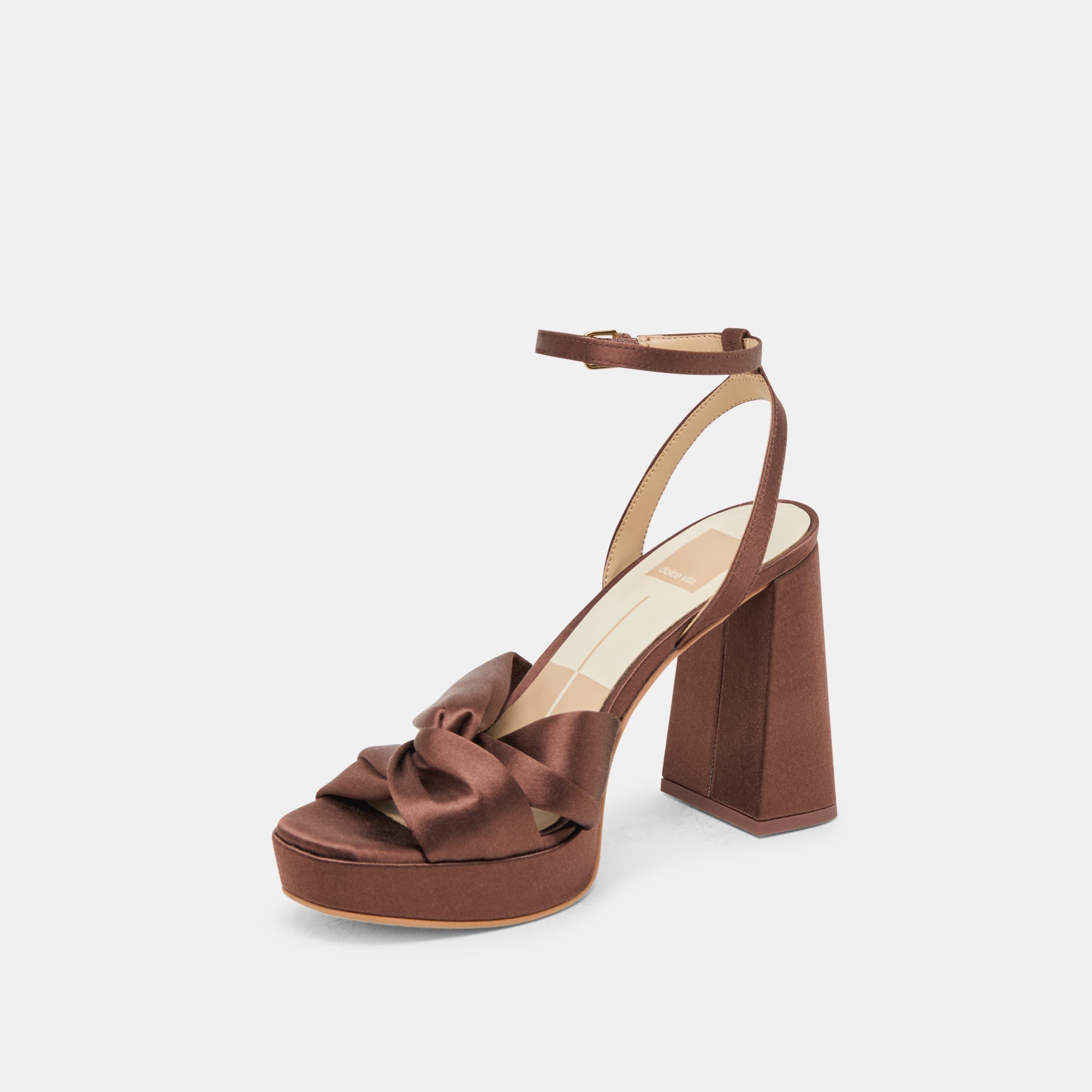 PARLO HEELS MID BROWN SATIN | Dolce Vita Women