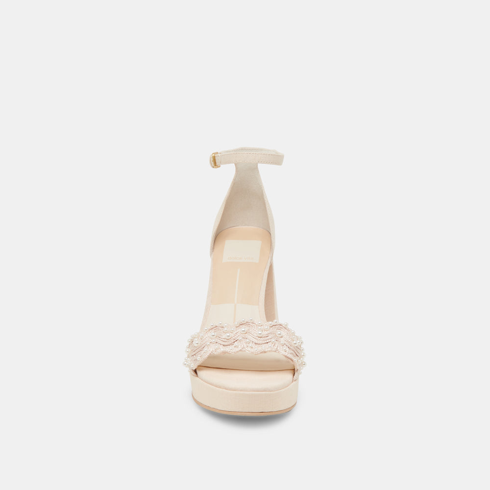 PELTIN PEARL HEELS VANILLA WOVEN RAFFIA | Dolce Vita Women