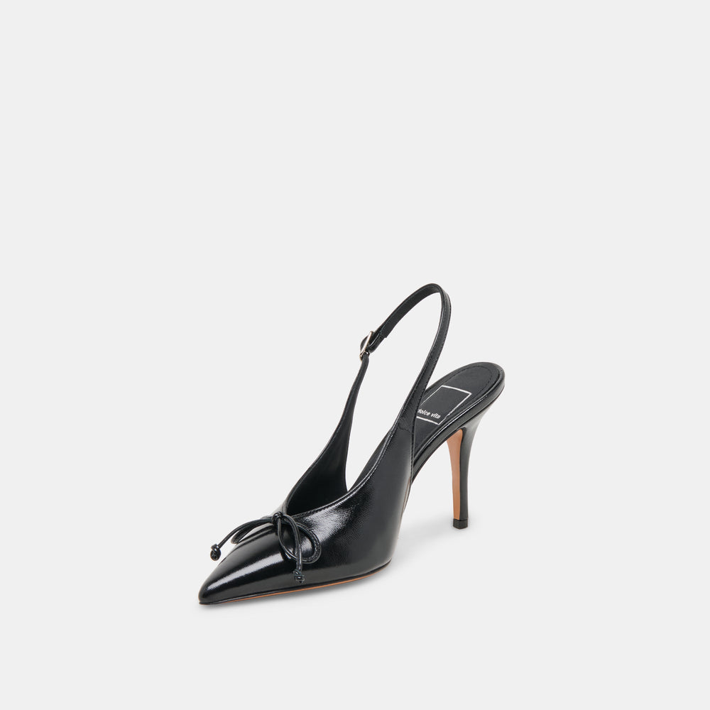 GEENA HEELS BLACK LEATHER | Dolce Vita Women