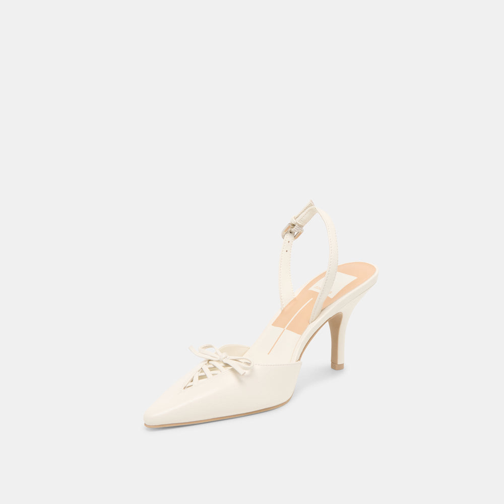 Hamya White Leather Heels | Women Dolce Vita