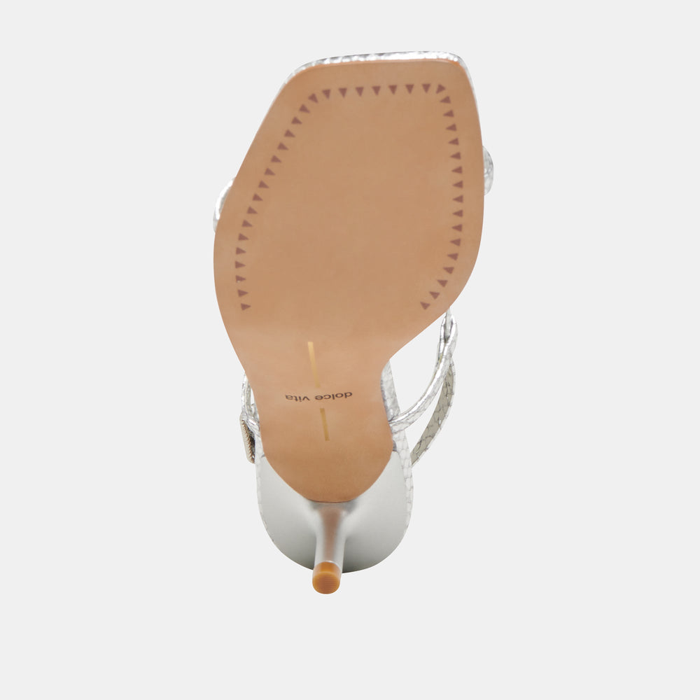 LAURY HEELS SILVER EMBOSSED LEATHER | Dolce Vita Women