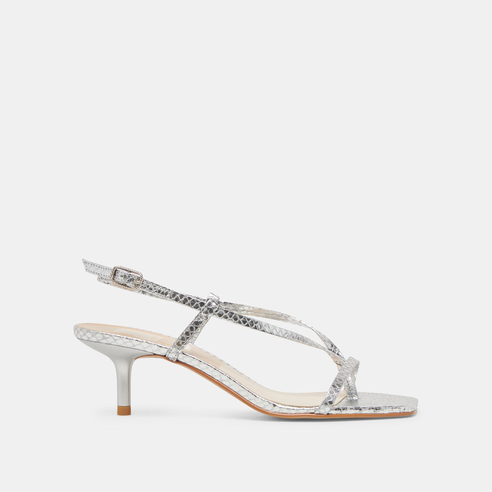 LAURY HEELS SILVER EMBOSSED LEATHER | Dolce Vita Women