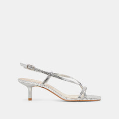LAURY HEELS SILVER EMBOSSED LEATHER | Dolce Vita Women