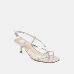 LAURY HEELS SILVER EMBOSSED LEATHER | Dolce Vita Women