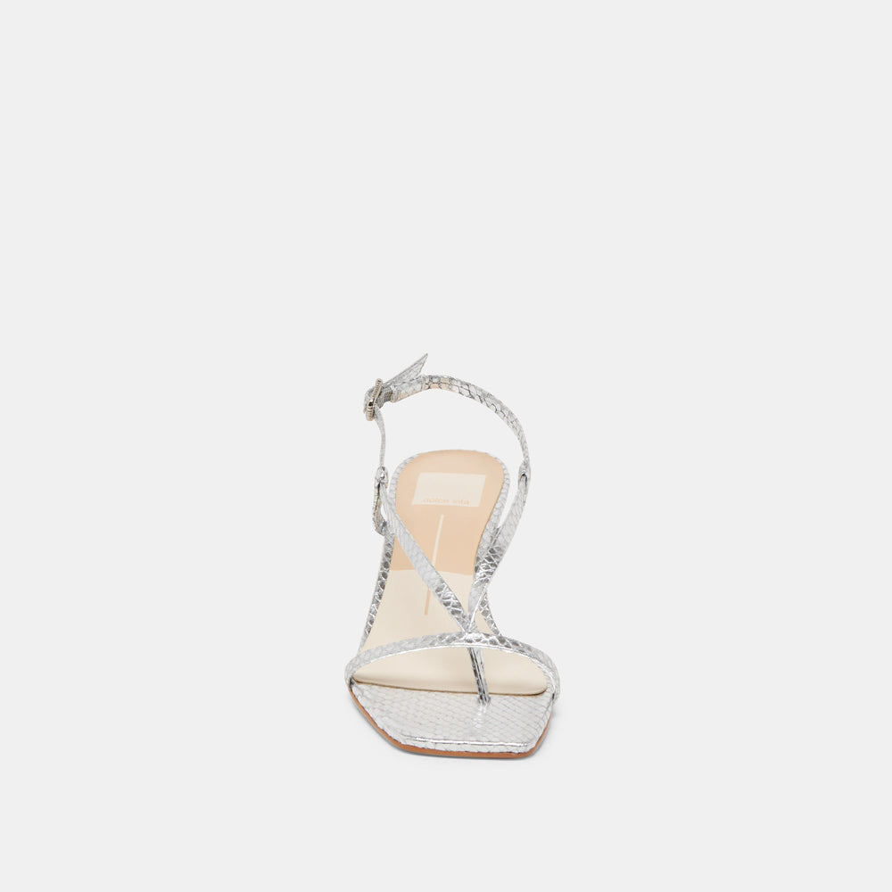 LAURY HEELS SILVER EMBOSSED LEATHER | Dolce Vita Women