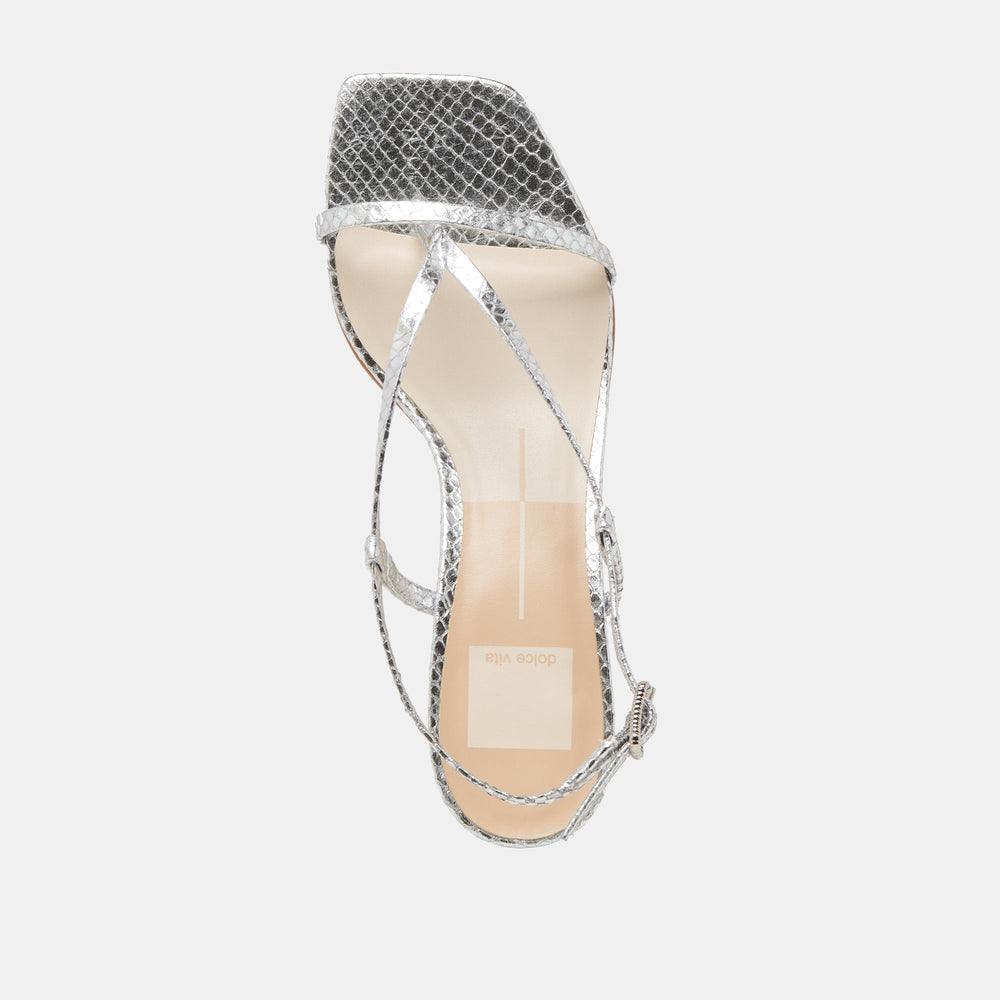 LAURY HEELS SILVER EMBOSSED LEATHER | Dolce Vita Women
