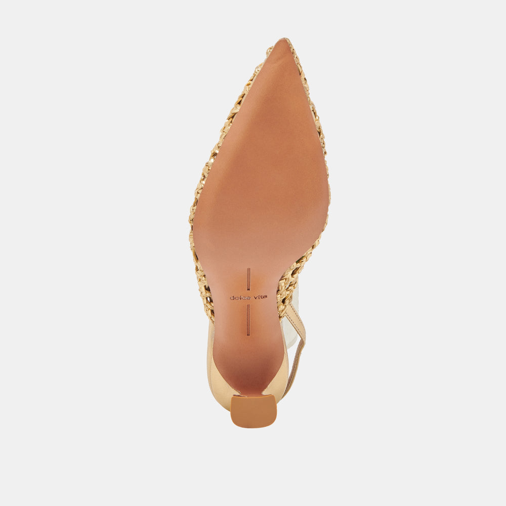 GLORIA HEELS GOLD WOVEN | Women Dolce Vita