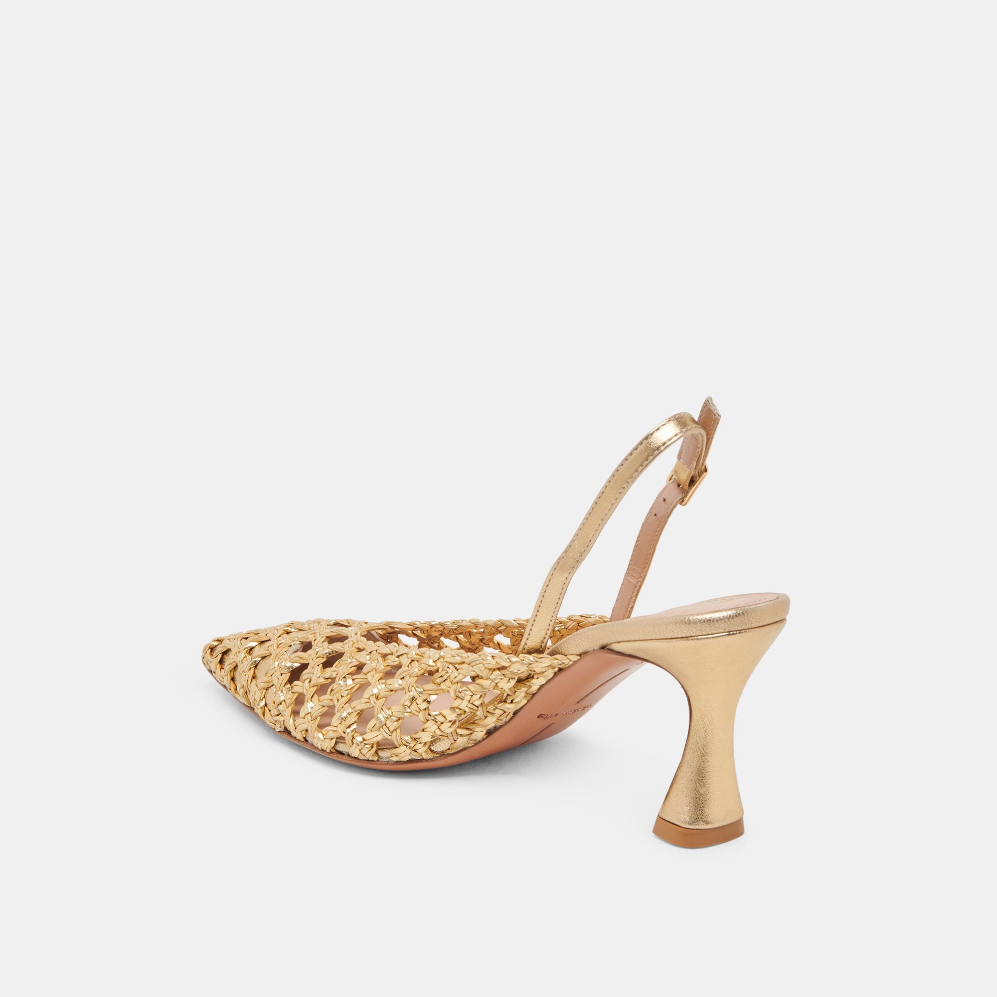 GLORIA HEELS GOLD WOVEN | Women Dolce Vita