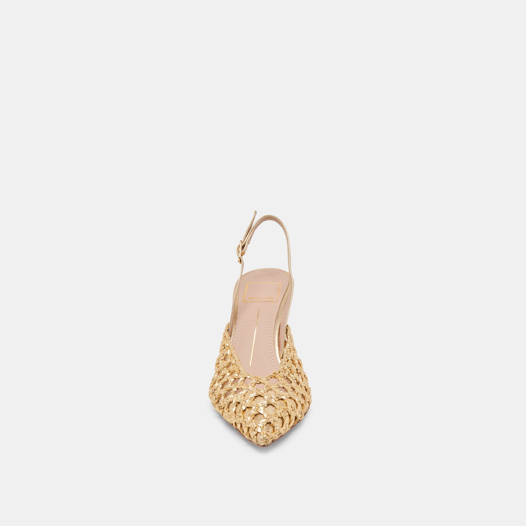 GLORIA HEELS GOLD WOVEN | Women Dolce Vita