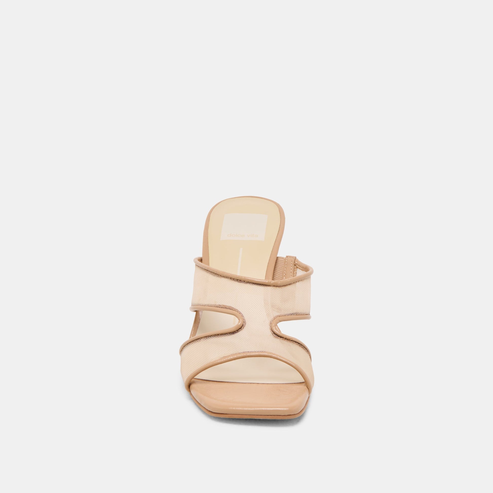 Gitel Wide Light Tan Mesh Heels - Dolce Vita