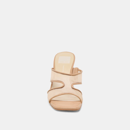 Gitel Wide Light Tan Mesh Heels - Dolce Vita