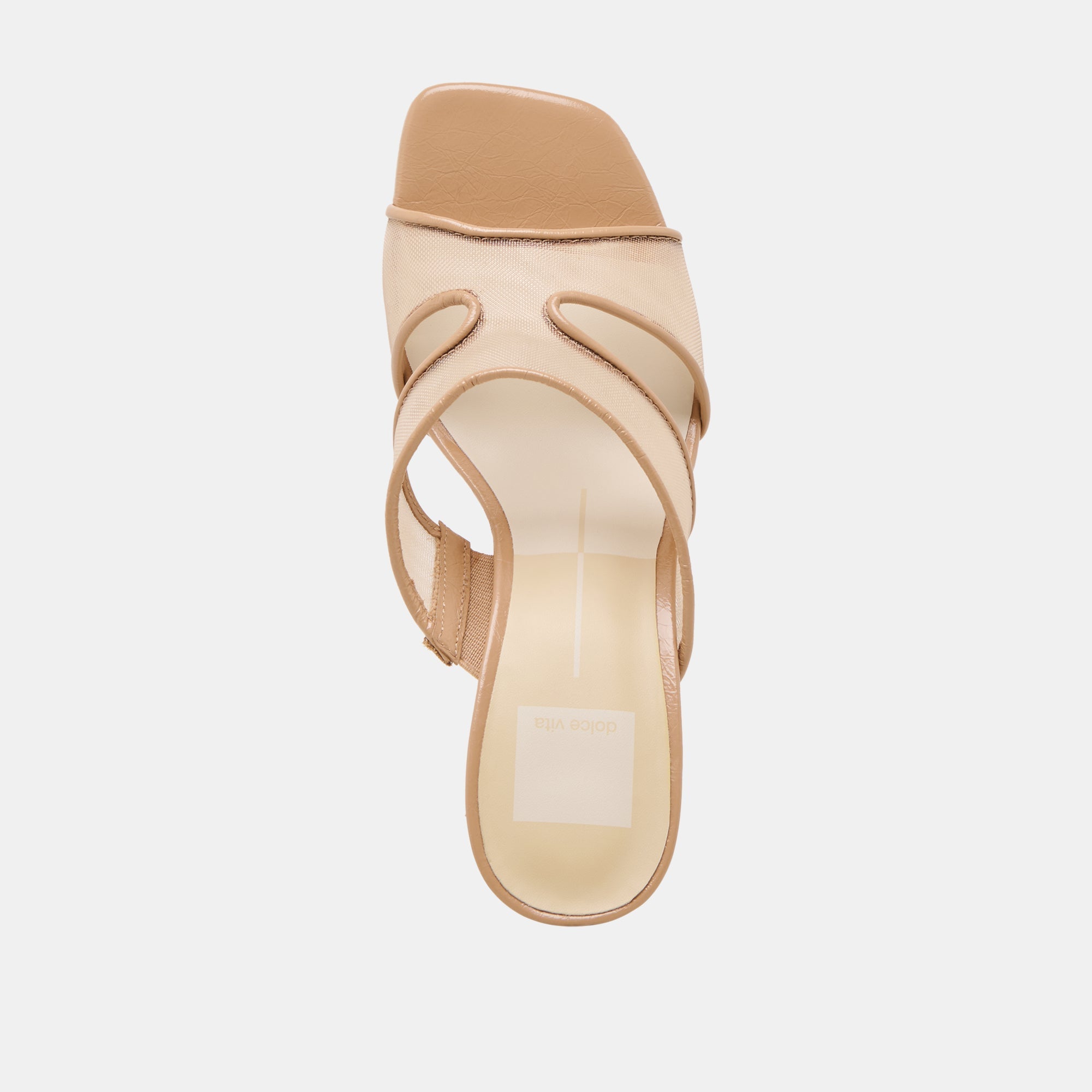 Gitel Wide Light Tan Mesh Heels | Women Dolce Vita