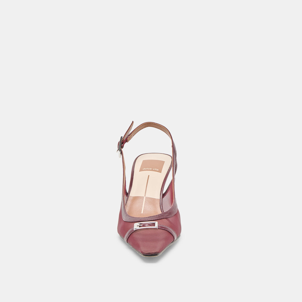 Lorine Burgundy Mesh Heels | Women Dolce Vita