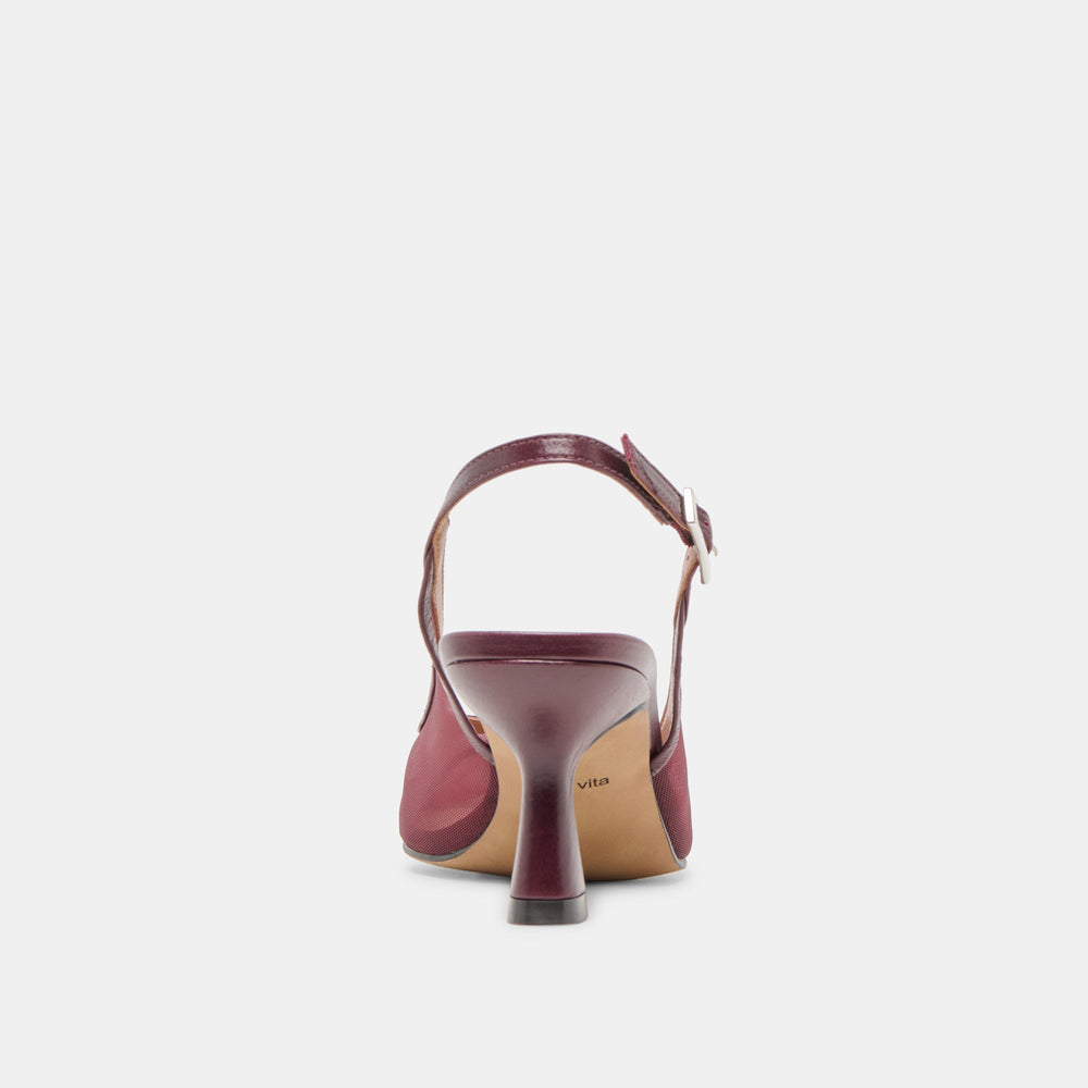 Lorine Burgundy Mesh Heels | Women Dolce Vita