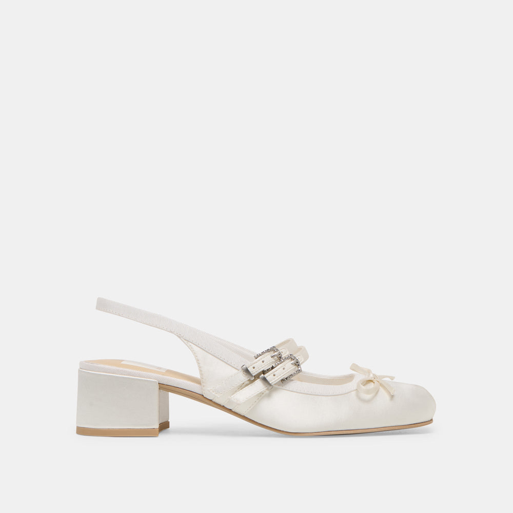 Loris True White Satin Heels | Dolce Vita Women