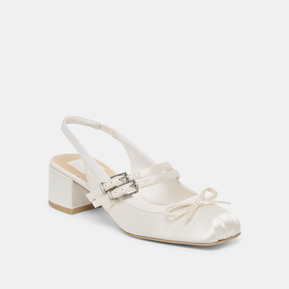 Loris True White Satin Heels | Dolce Vita Women