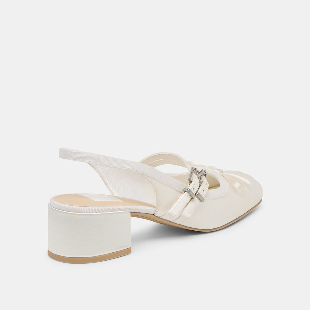 Loris True White Satin Heels | Dolce Vita Women