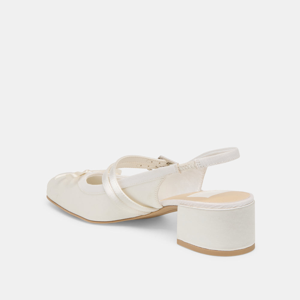 Loris True White Satin Heels | Dolce Vita Women