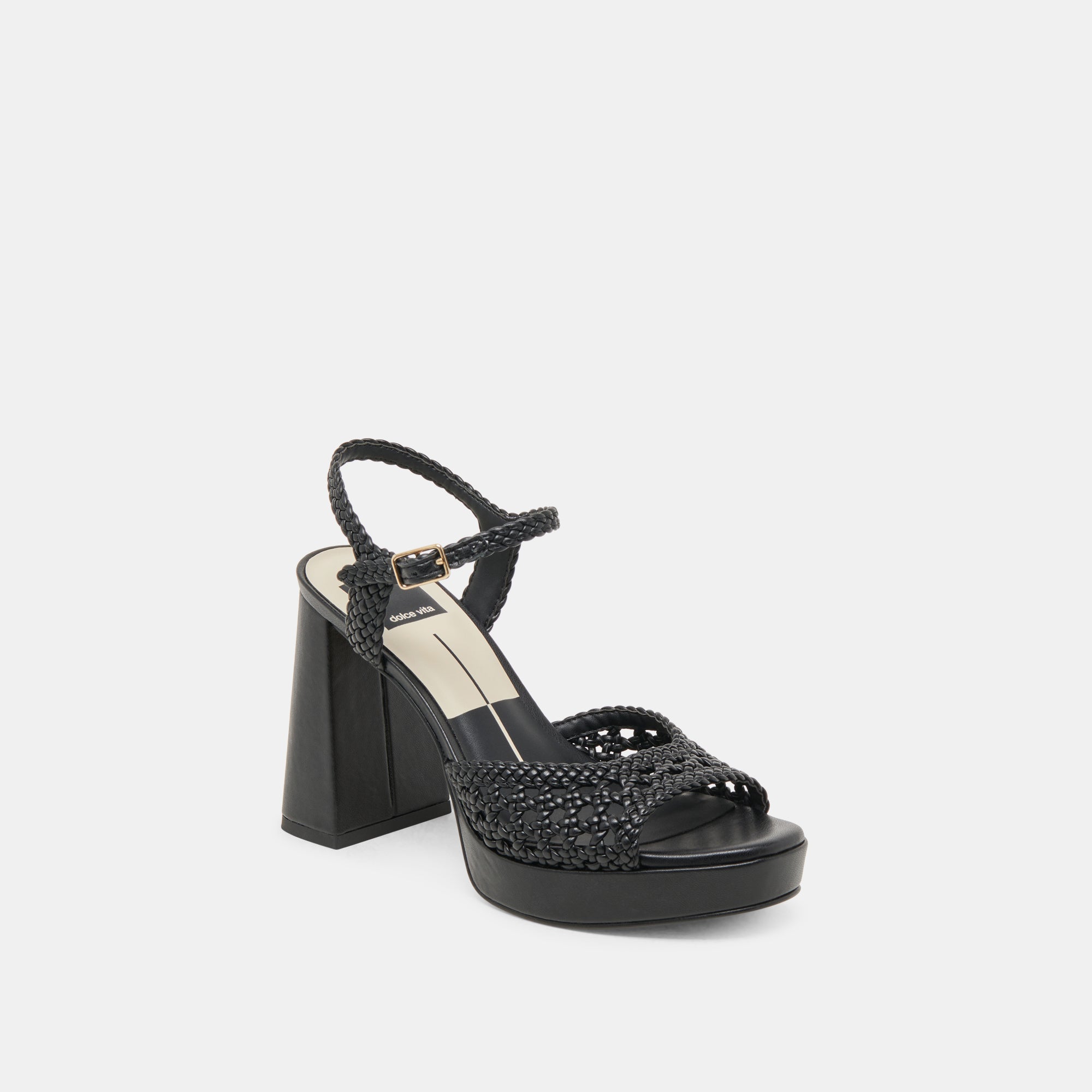 PEYTEN WIDE HEELS BLACK WOVEN STELLA | Dolce Vita Women