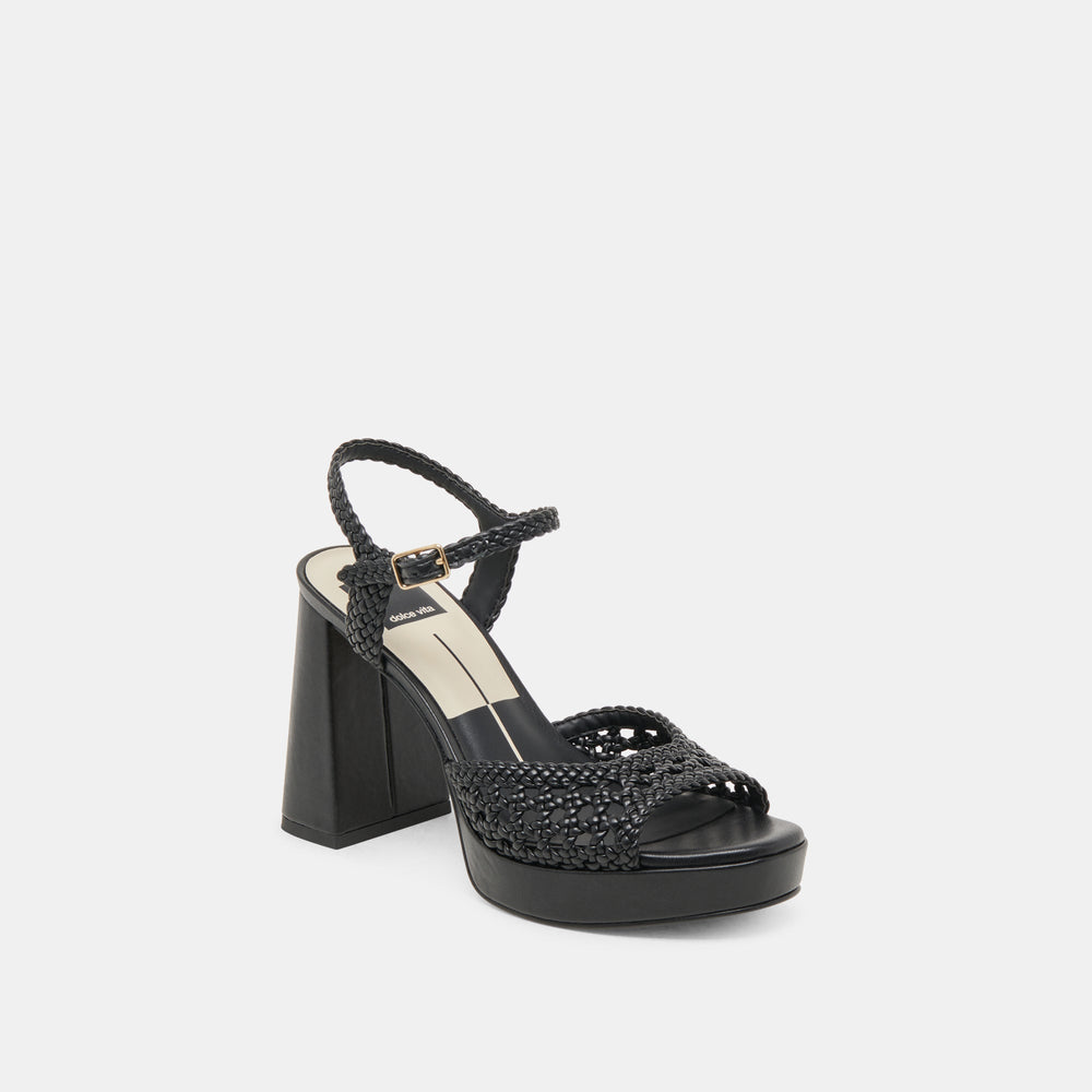 PEYTEN WIDE HEELS BLACK WOVEN STELLA | Dolce Vita Women