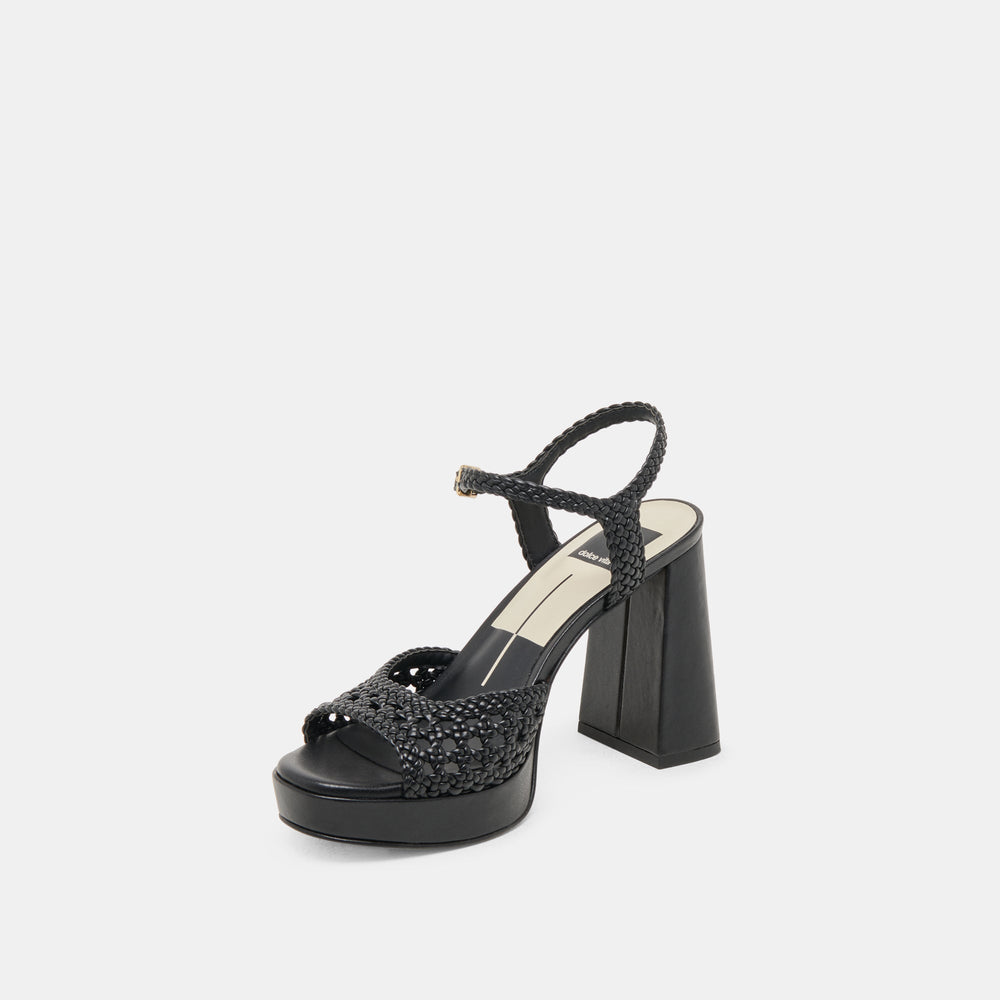 PEYTEN WIDE HEELS BLACK WOVEN STELLA | Dolce Vita Women