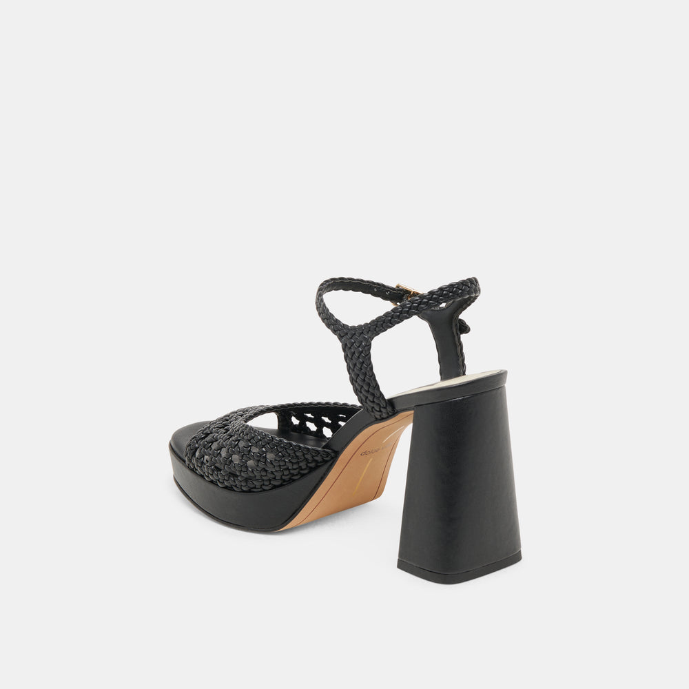 PEYTEN WIDE HEELS BLACK WOVEN STELLA | Dolce Vita Women