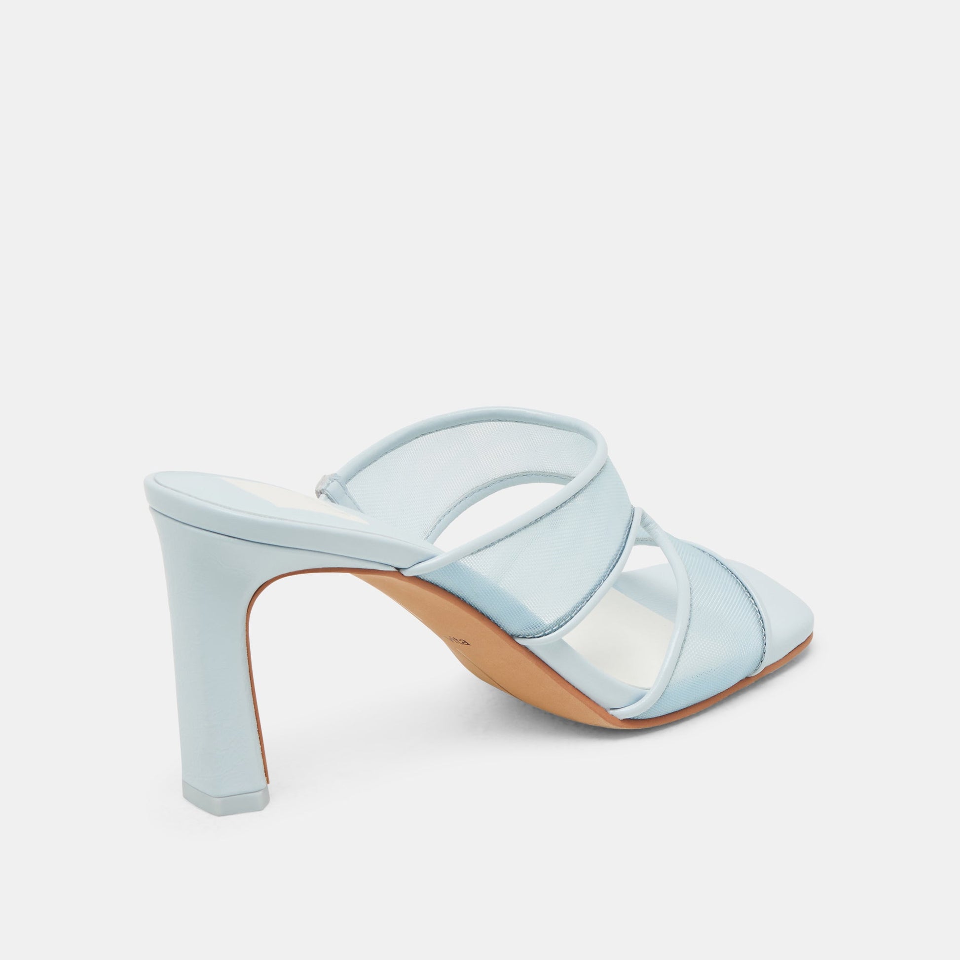 Gitel Wide Ice Blue Mesh Heels - Dolce Vita