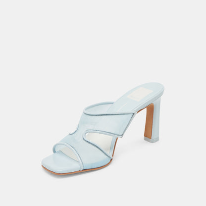 Gitel Wide Ice Blue Mesh Heels - Dolce Vita