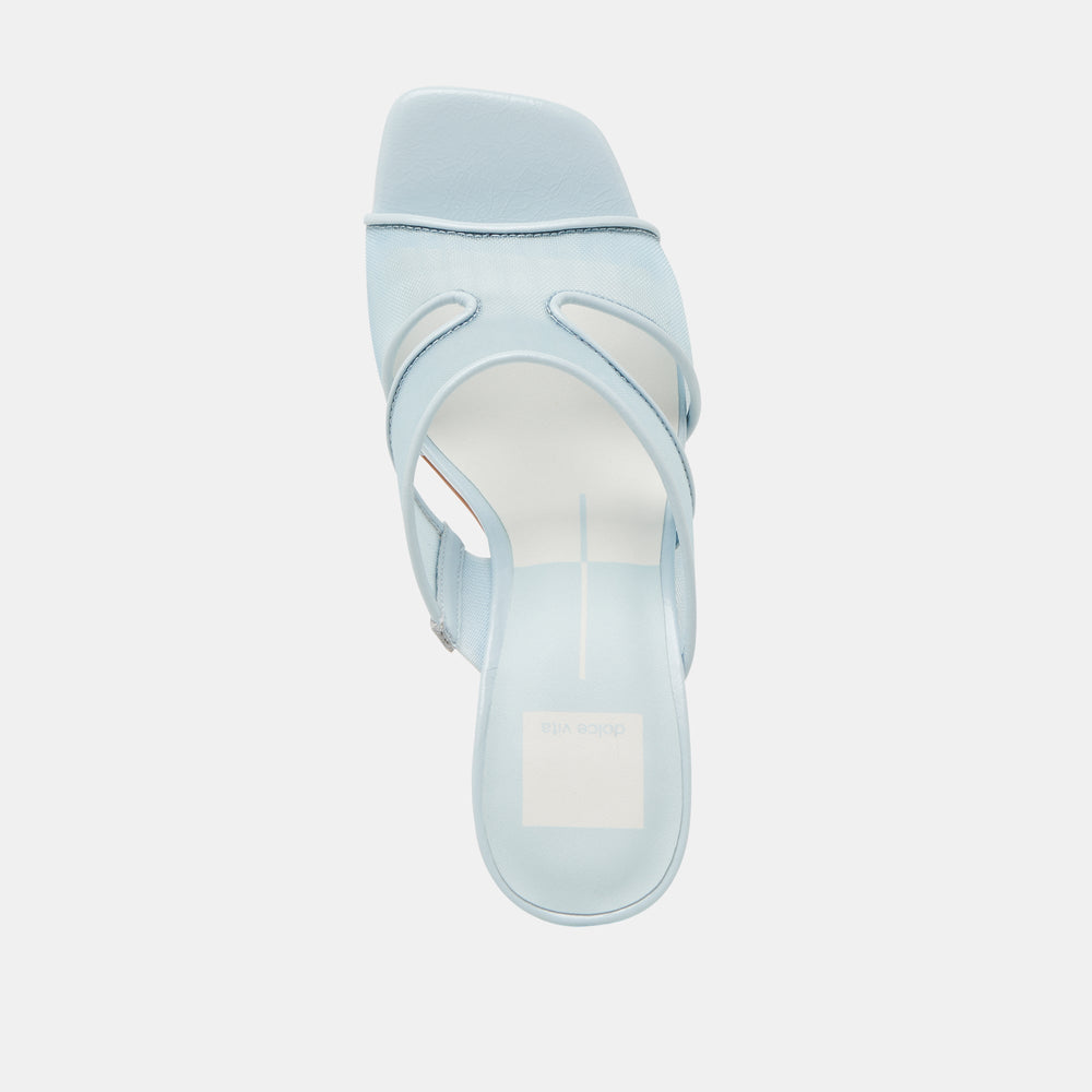 Gitel Wide Ice Blue Mesh Heels | Women Dolce Vita