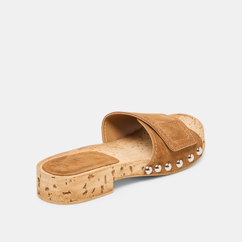 Sandy Chestnut Suede Sandals | Women Dolce Vita