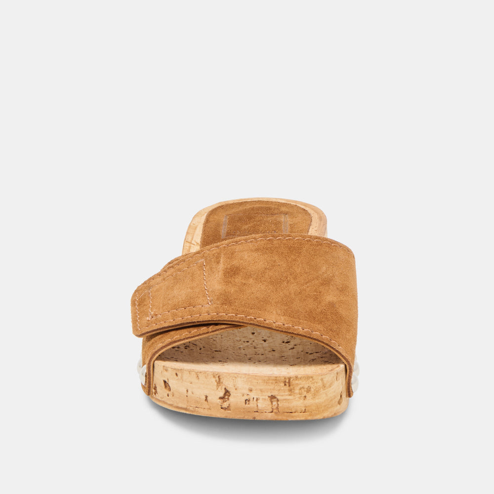 Sandy Chestnut Suede Sandals | Women Dolce Vita