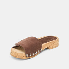 Sandy Dk Brown Suede Sandals | Dolce Vita Women
