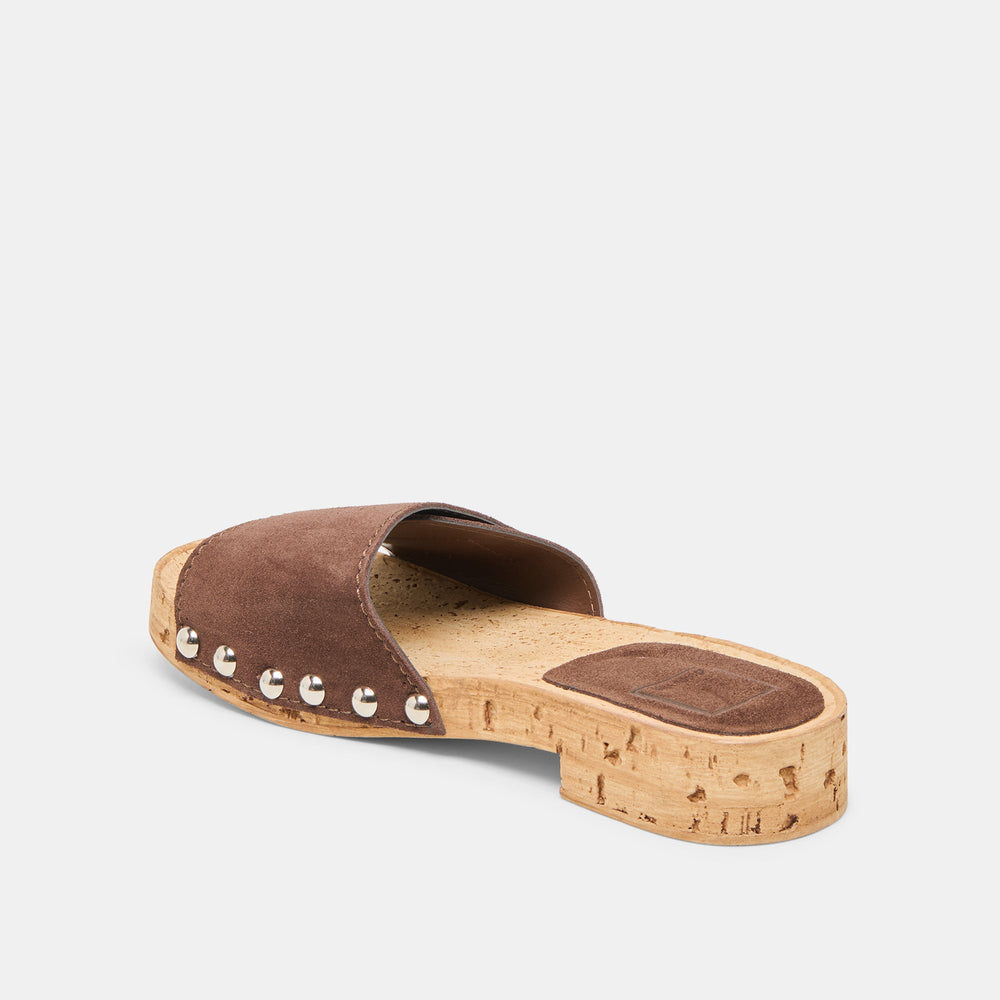 Sandy Dk Brown Suede Sandals | Dolce Vita Women