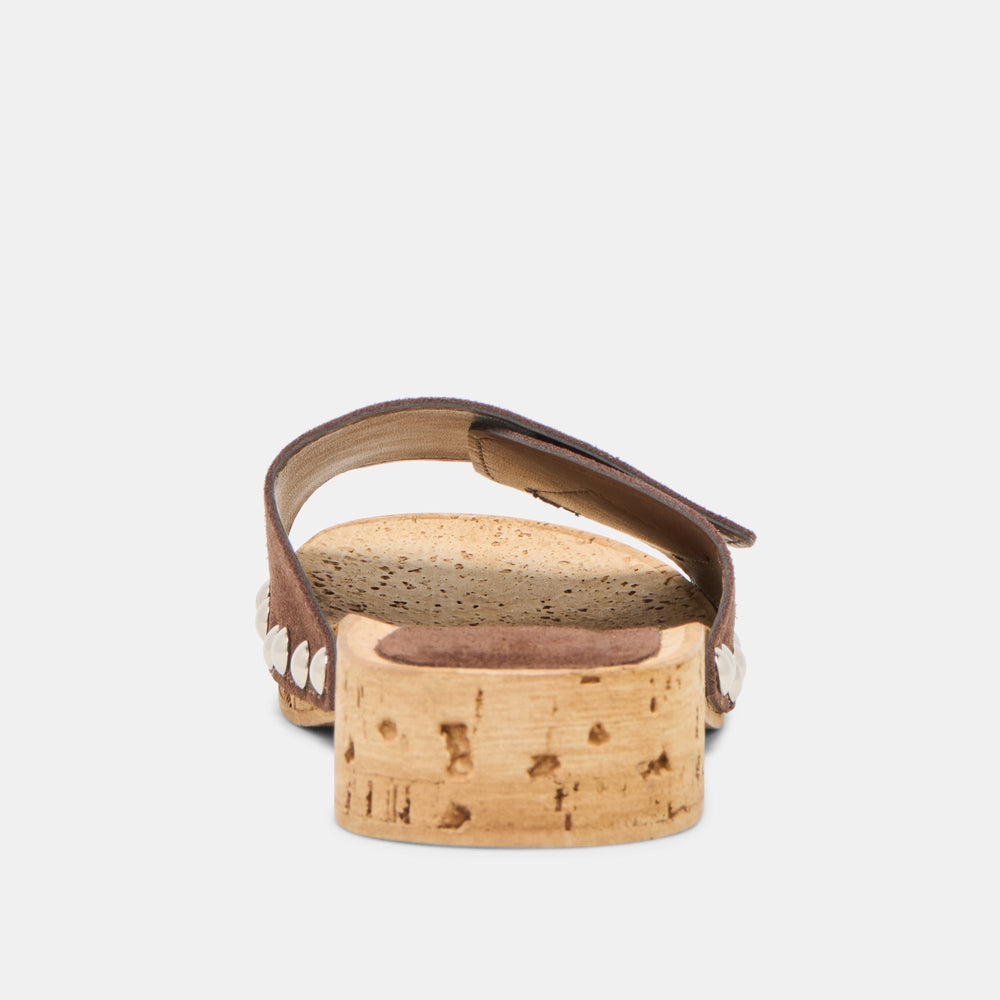 Sandy Dk Brown Suede Sandals | Dolce Vita Women
