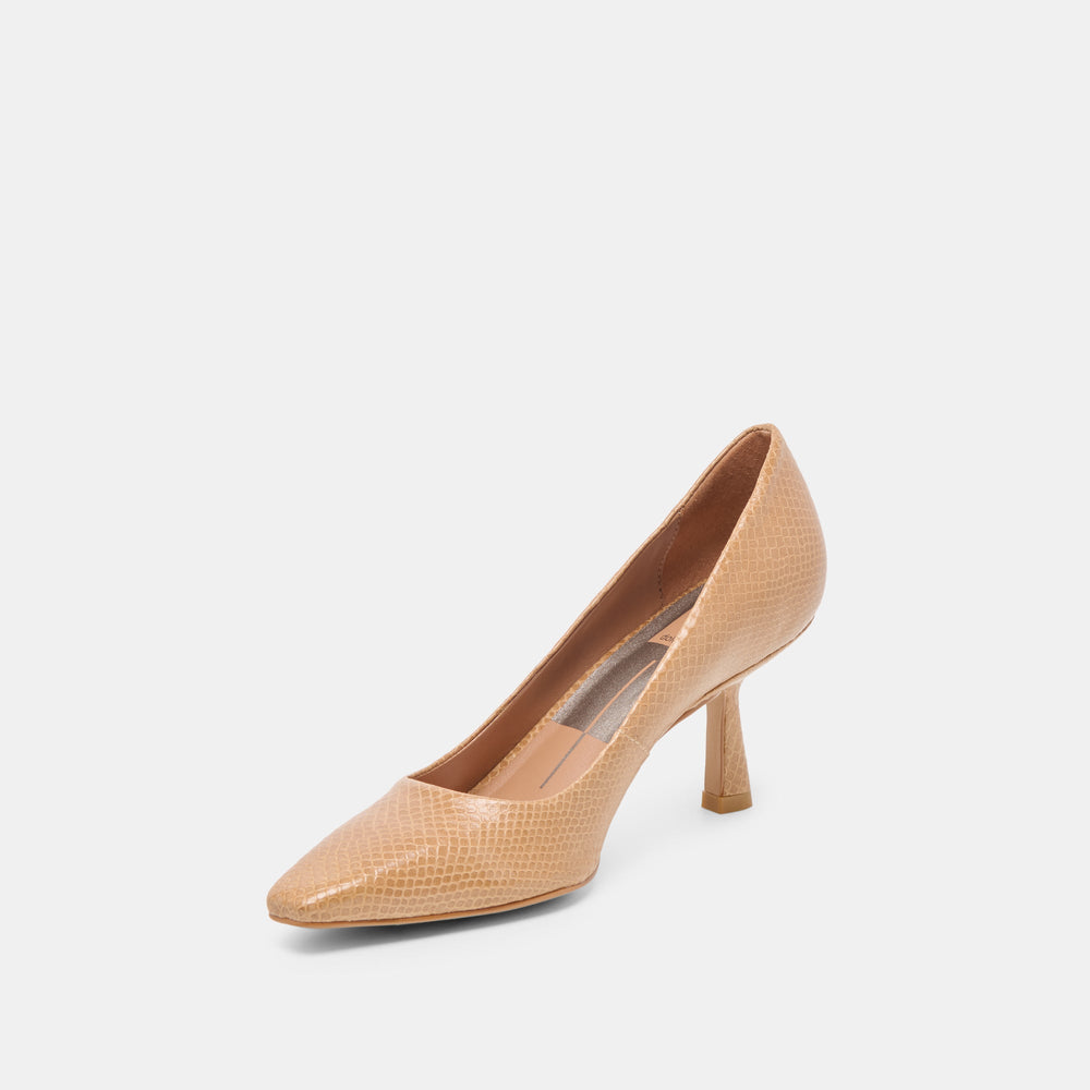 Briona Whiskey Embossed Leather Heels | Women Dolce Vita