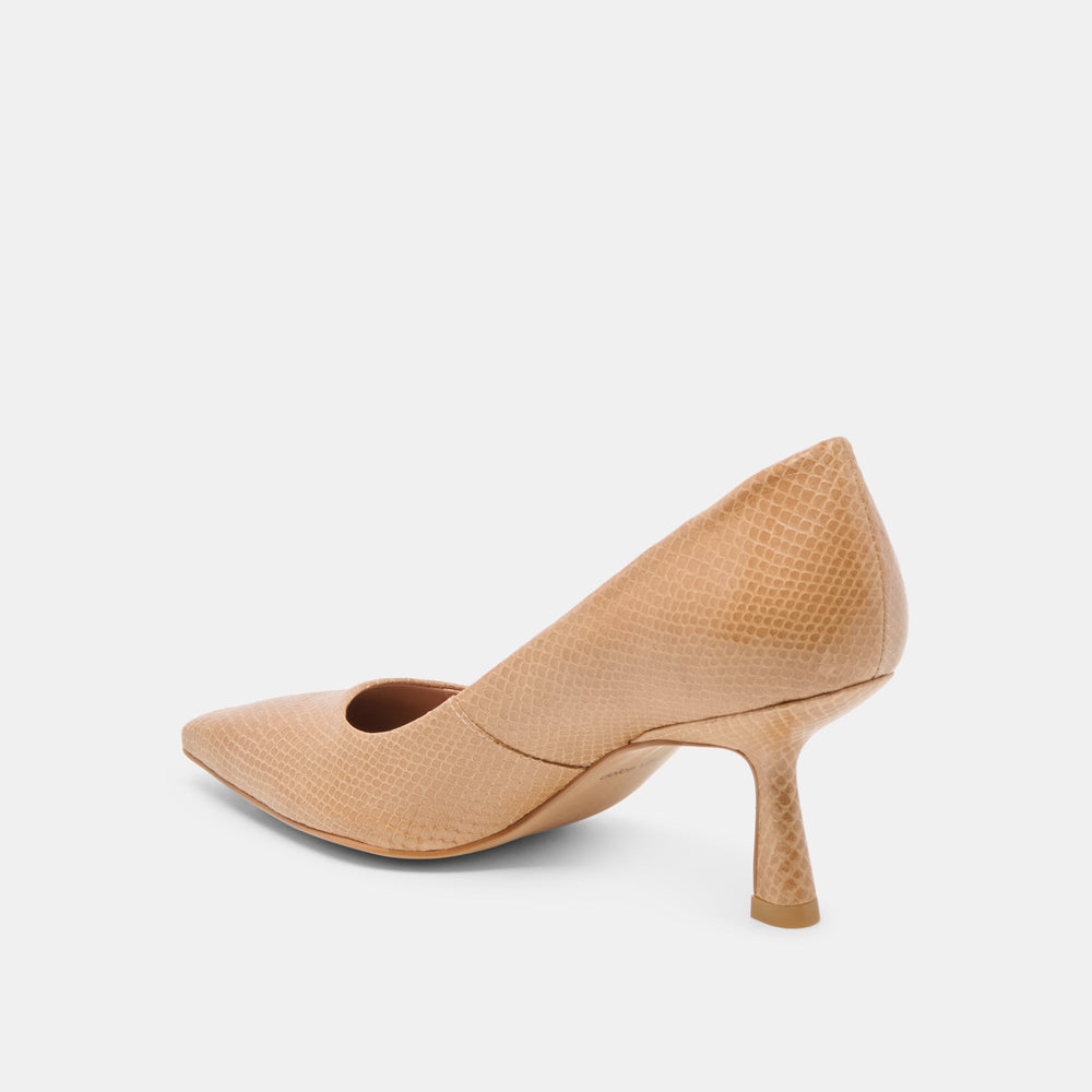 Briona Whiskey Embossed Leather Heels | Women Dolce Vita