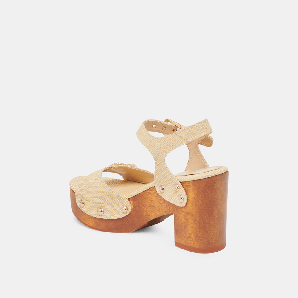 YANDY HEELS LT NATURAL RAFFIA | Dolce Vita Women