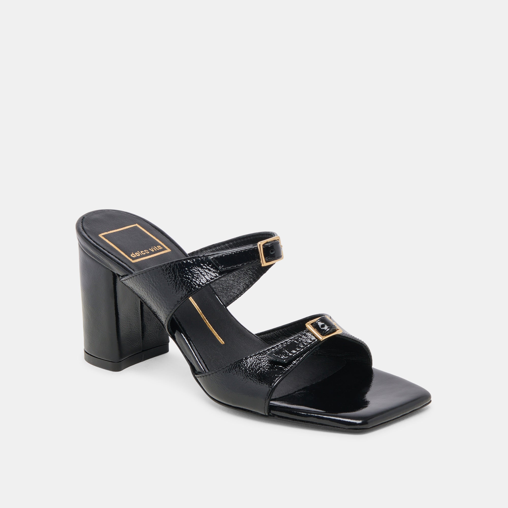 SHANE HEELS MIDNIGHT CRINKLE PATENT | Dolce Vita Women