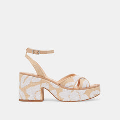 ENIKO HEELS NATURAL MULTI FLORAL SEQUIN | Dolce Vita Women
