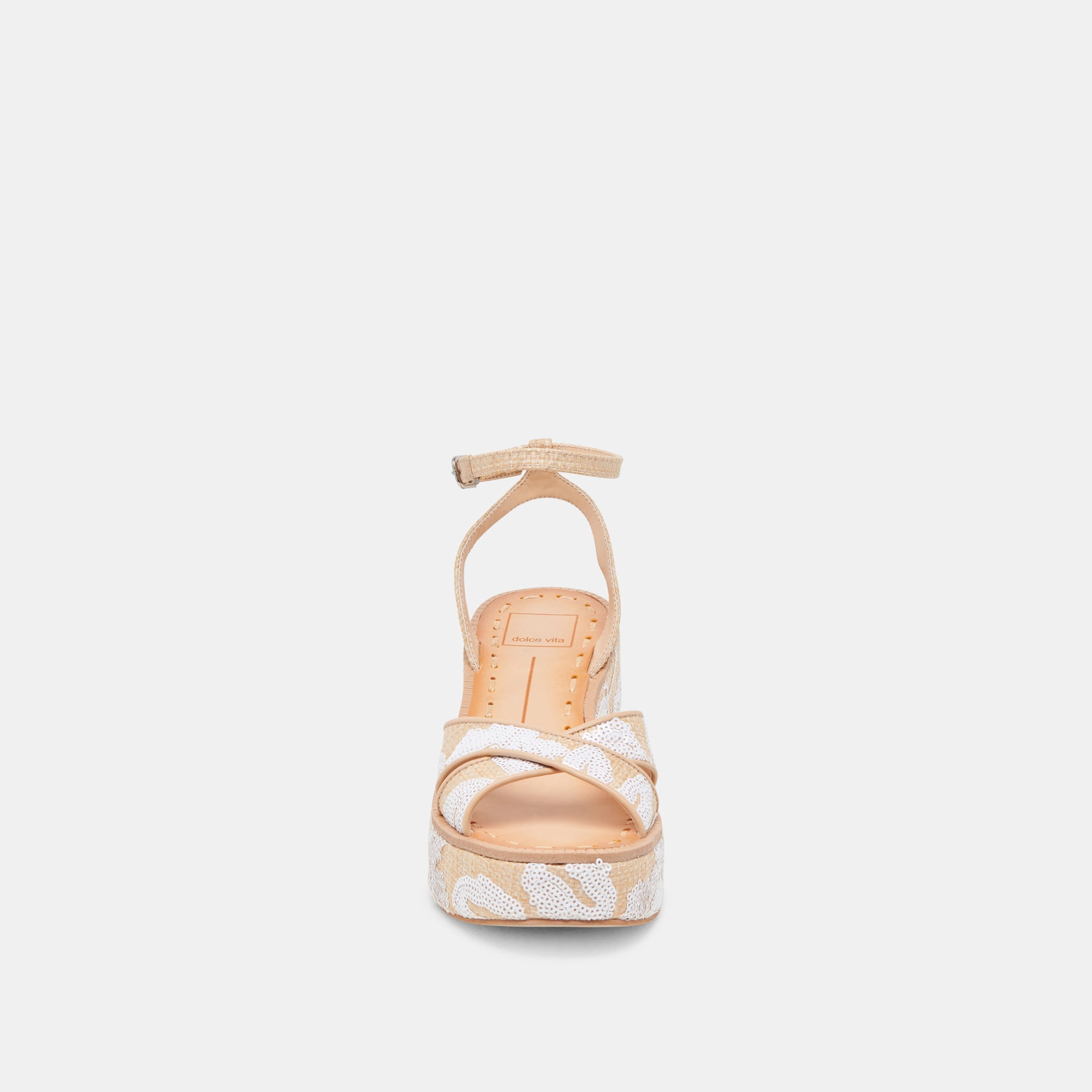 ENIKO HEELS NATURAL MULTI FLORAL SEQUIN | Dolce Vita Women