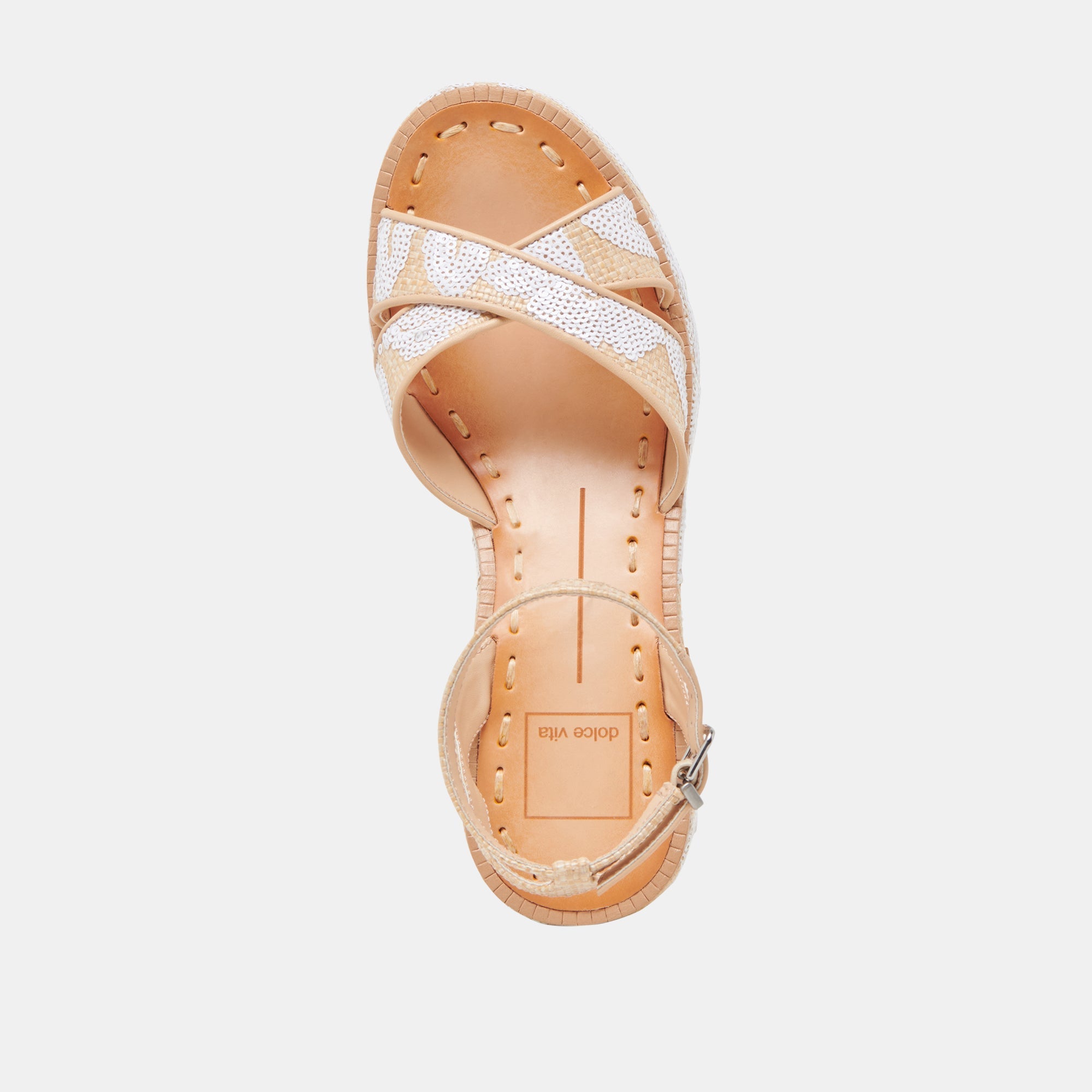 ENIKO HEELS NATURAL MULTI FLORAL SEQUIN | Dolce Vita Women