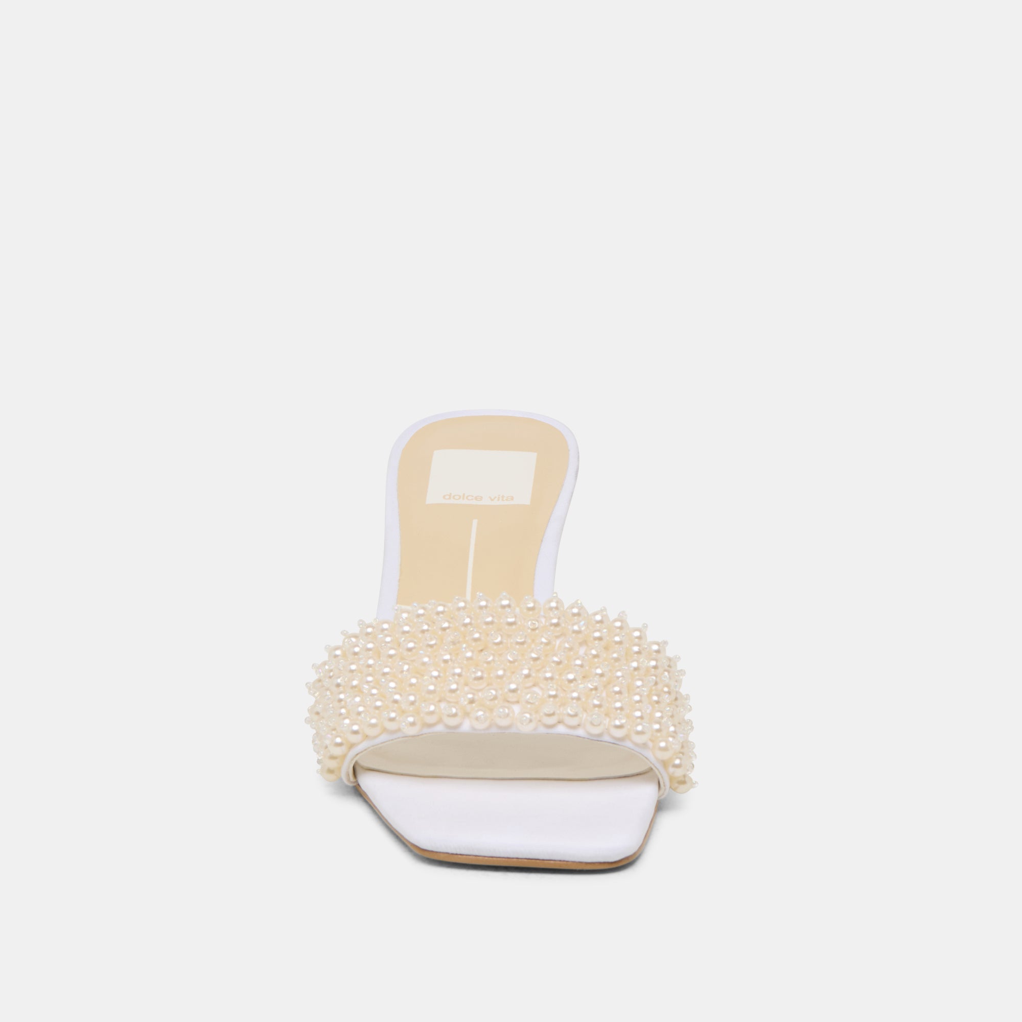 Rexa Pearl Off White Satin Heels | Women Dolce Vita