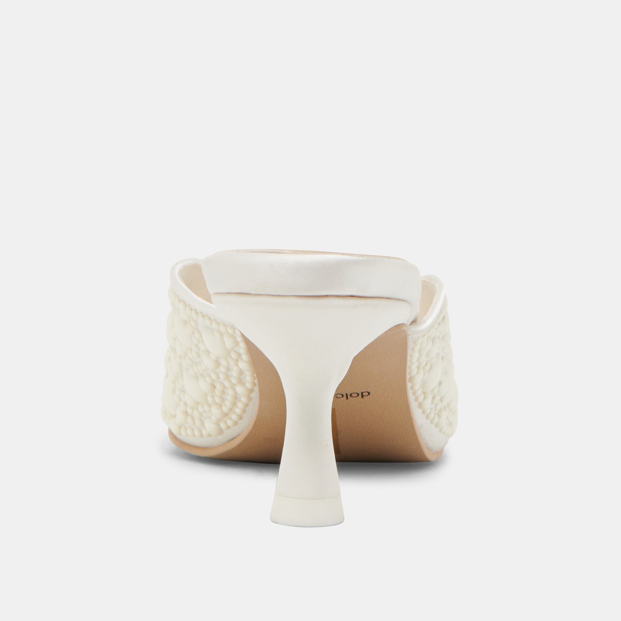 CLAYTN PEARL HEELS TRUE WHITE SATIN | Women Dolce Vita