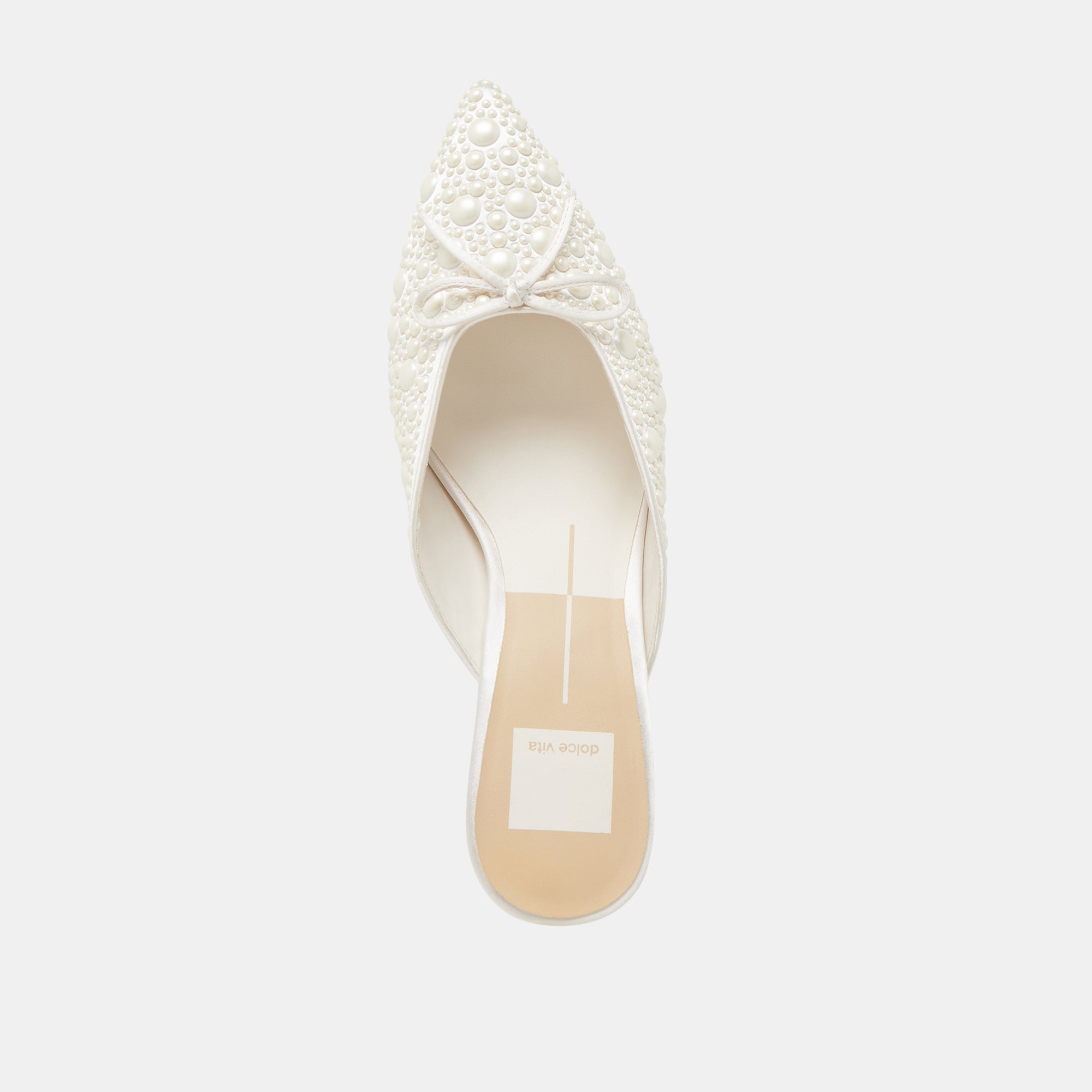 CLAYTN PEARL HEELS TRUE WHITE SATIN | Women Dolce Vita