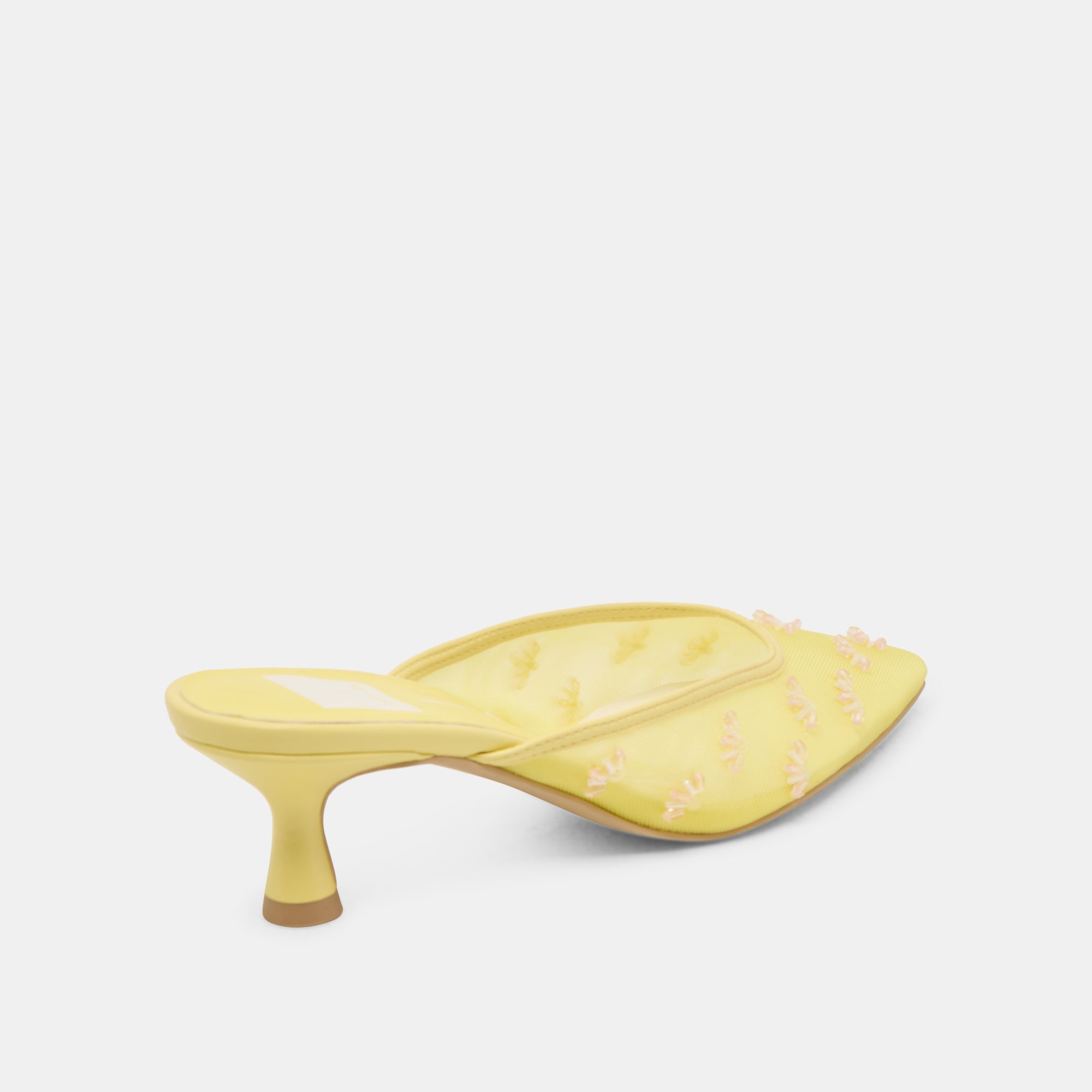 CLARA WIDE HEELS LEMON MESH | Women Dolce Vita