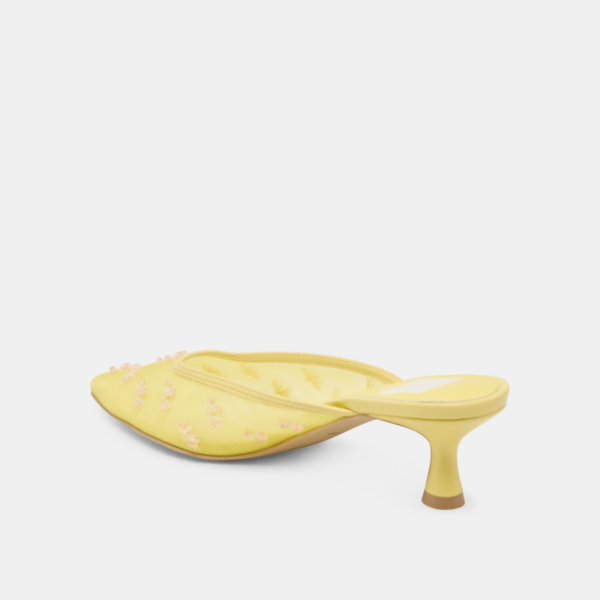 CLARA WIDE HEELS LEMON MESH | Women Dolce Vita