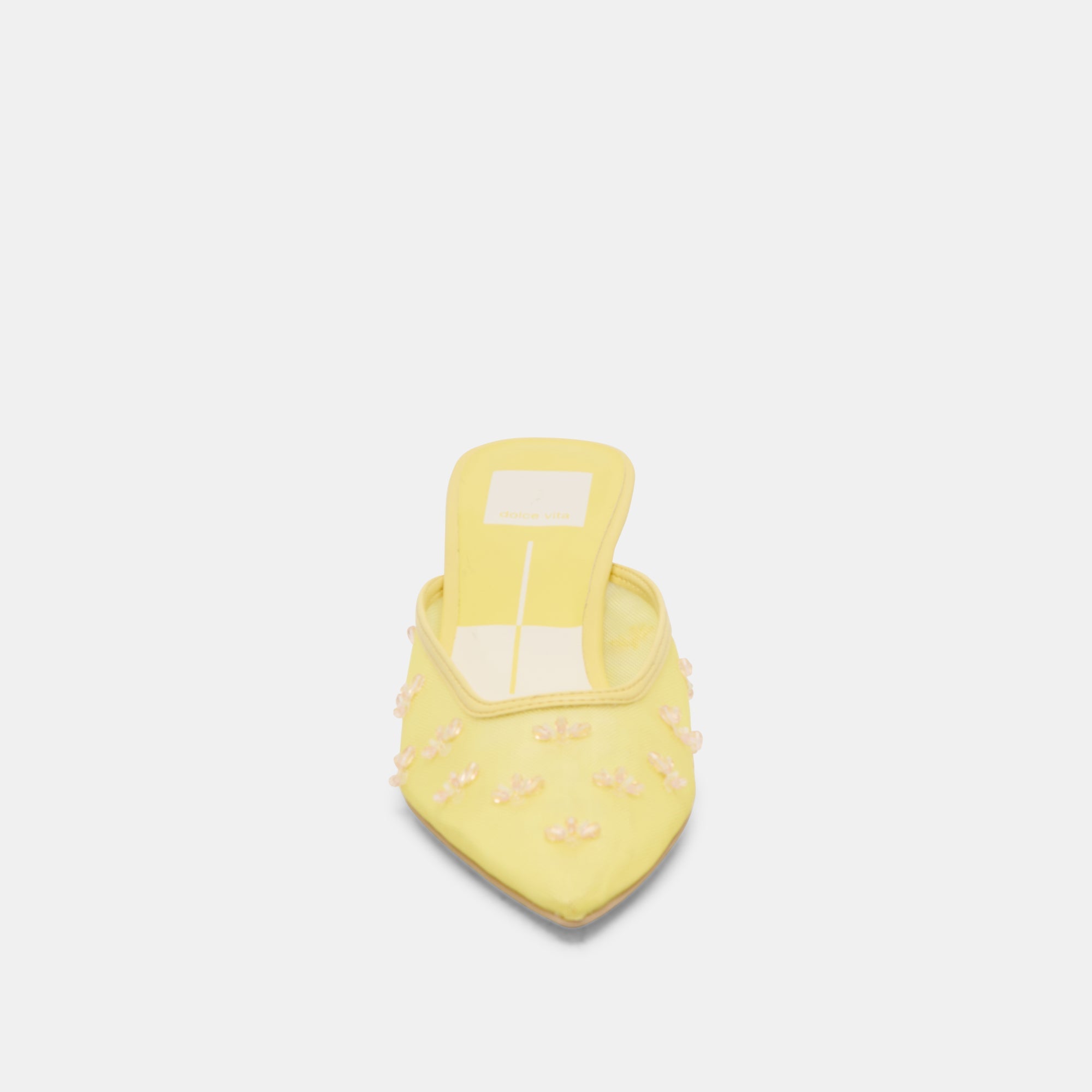 CLARA WIDE HEELS LEMON MESH | Women Dolce Vita