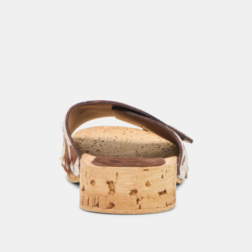 Sandy Cocoa Taurus Calf Hair Sandals | Women Dolce Vita