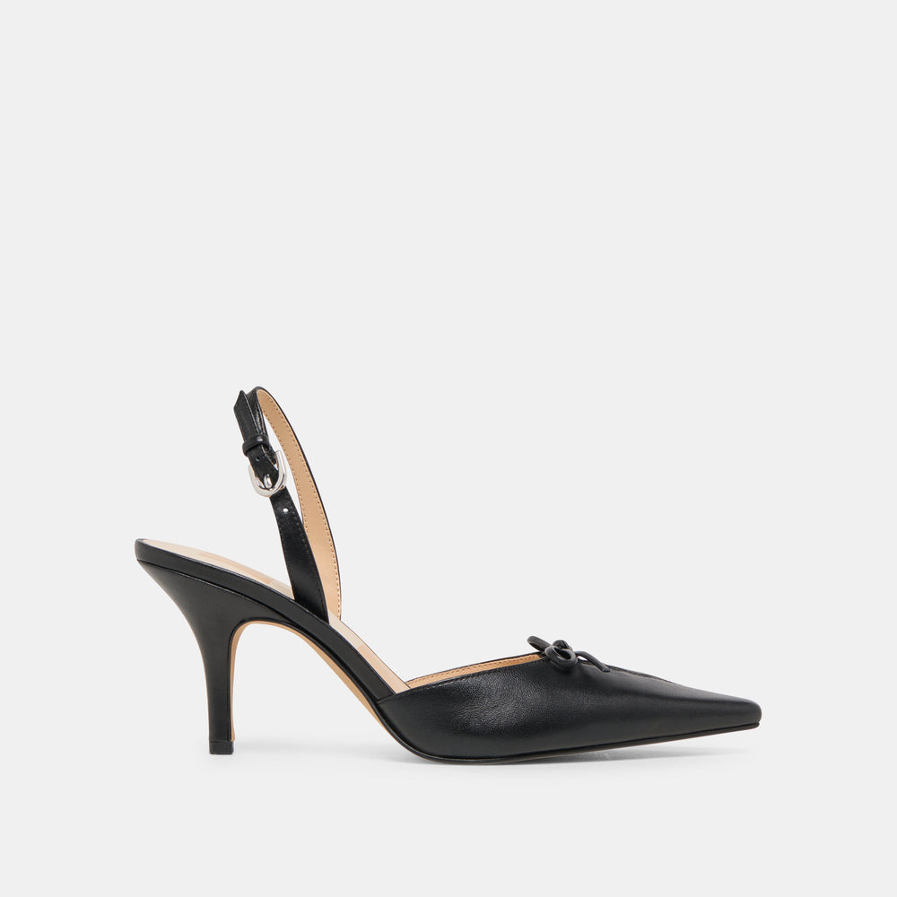 Hamya Black Leather Heels | Women Dolce Vita